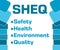 SHEQ - Safety Health Environment Quality Blue Abstract Shapes Square