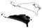 Sherbro and Turtle Islands Republic of Sierra Leone, Salone, Atlantic Ocean map vector illustration, scribble sketch Bonthe
