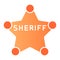 Sheriff badge flat icon. Police badge color icons in trendy flat style. Star gradient style design, designed for web and