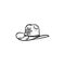 Sheriff hat hand drawn outline doodle icon.