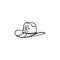 Sheriff hat hand drawn outline doodle icon.