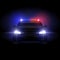 Sheriff police car at night with flashing light vector illustration