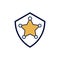 Sheriff s Badge vector icon for sheriffs star, western, police, deputy, authority concept flat style on white background