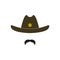 Sheriff`s head. Cowboy icon.