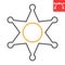 Sheriff star color line icon, USA and justice, police star sign vector graphics, editable stroke linear icon, eps 10.