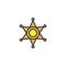 Sheriff star filled outline icon