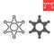 Sheriff star line and glyph icon, USA and justice, police star sign vector graphics, editable stroke linear icon, eps 10