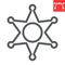 Sheriff star line icon, USA and justice, police star sign vector graphics, editable stroke linear icon, eps 10.