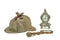 Sherlock Holmes Deerstalker Cap, Vintage Magnifying Glass And Ol