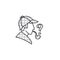 Sherlock Holmes head vector line icon