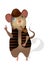 Sherlock Holmes Mouse. Vector of a Detective