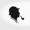 Sherlock Holmes Vector Silhouette. Smoking Pipe and Hunting Hat Separately