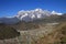 Sherpa village Khumjung and high mountains