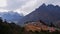 Sherpa village Tengboche, Sagarmatha National Park, Himalayas, Nepal with lodges and popular historic Buddhist monastery.