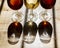 Sherry wine tasting, selection of different jerez fortified wines from dry to very sweet in glasses, Jerez de la Frontera,