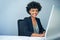 Shes succeeding on every level. Portrait of a businesswoman sitting at her computer in an office.