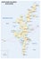 Shetland islands road map, Scotland, United Kingdom