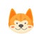 Shiba inu or akita dog puppy head, pet face mask