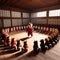 shiba inu begins to young disciples the way of the dog martial arts