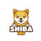 Shiba Inu Cute Cartoon Dog Logo for Pet Shop Pet Care Animal