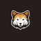 Shiba inu dog head mascot logo vector