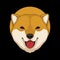 Shiba inu dog head vector illustration