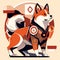 Shiba Inu dog. Japanese zodiac. Vector illustration. AI Generated