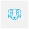 Shiba Inu dog line head icon mascot logo design