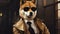 Shiba Inu dog in a police suit and outfit illustration, generative ai