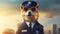 Shiba Inu dog in a police suit and outfit illustration, generative ai