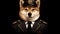 Shiba Inu dog in a police suit and outfit illustration, generative ai