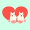 Shiba Inu with heart