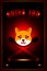 Shiba Inu SHIB crypto currency card with black and red background