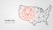 Shiba inu and United States of America map