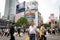 Shibuya, Tokyo, Japan - Shibuya scramble crossing. Famous iconic place. Crowded and full of advertising billboards.