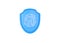 Shield 3d icon - fingerprint illustration, cyber protect, safety element and access blue symbol