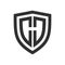 Shield Basic Outline Initial H Symbol Logo Design