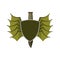 Shield and bat wings emblem. Devil Wing heraldry symbol. Military knife