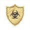 Shield with biohazard sign