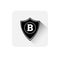 Shield With Bitcoin Sign Icon Digital Web Money Crypto Currency Protection Concept