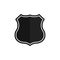Shield button on white background. Security vector icon. Vector symbol, badge