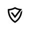 Shield with check mark black icon, protection approved sign