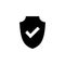 Shield check mark icon vector. Protection approve sign. Safe icon