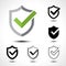 Shield check mark logo icon design template element