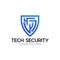 Shield Circuit Modern Technology Abstract Security Business Logo