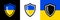 Shield in colors of national flag of Ukraine - Ukrainian defense, army and armed forces