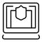 Shield computer icon outline vector. Security insurance