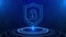 Shield Cyber Security Text Cyberspace Future Digital Technology Hologram Concept.