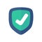 Shield data protection status. A check mark on the shield