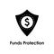 shield, dollar, funds protection icon. Element of business icon for mobile concept and web apps. Detailed shield, dollar, funds